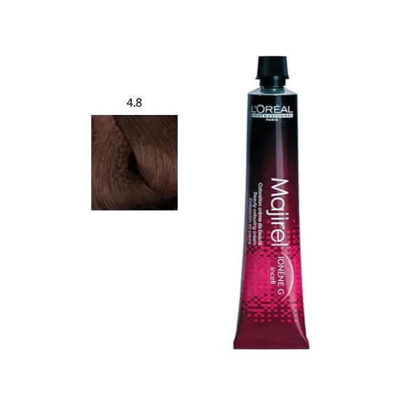 L'oreal Professionnel Перманентна боя L&#039;Oreal Professionnel Majirel Ionene G incell nr. 4,8 среден сатен моча
