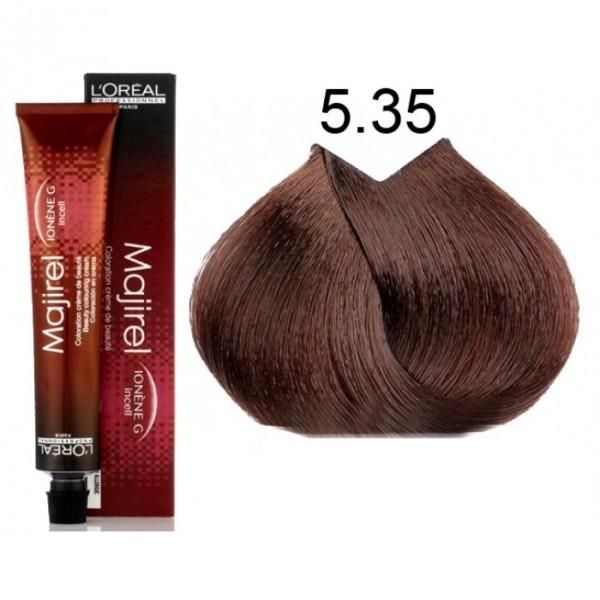 L'oreal Professionnel Перманентна боя L&#039;Oreal Professionnel Majirel Ionene G incell nr. 5,35 светъл сатен златист махагон