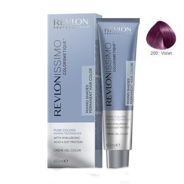 Revlon Professional Перманентна боя Mixton - Revlon Professional Revlonissimo Colorsmetique Pure Colors Mixing Shades Permanent Hair Color, нюанс PC200 Violet, 60 мл
