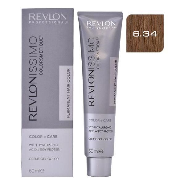 Revlon Professional Перманентна боя - Revlon Professional Revlonissimo Colorsmetique Permanent Hair Color, нюанс 6.34 Dark Coppery Gold Blonde, 60мл