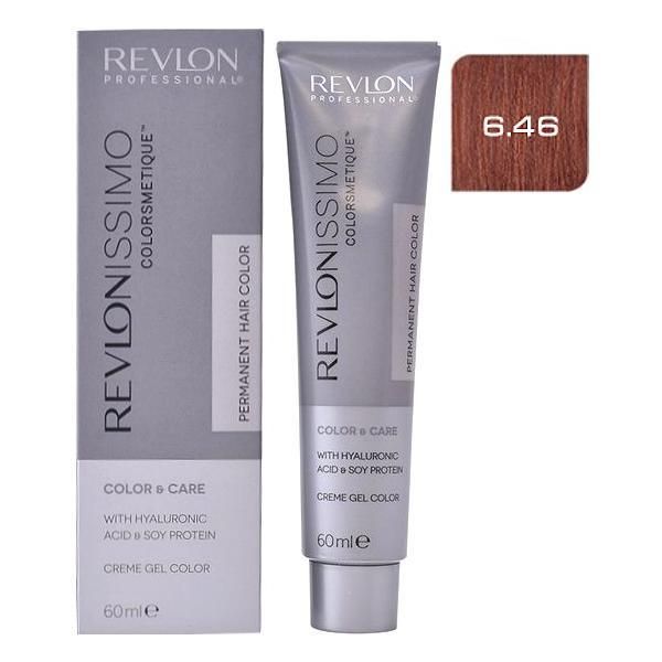 Revlon Professional Перманентна боя - Revlon Professional Revlonissimo Colorsmetique Permanent Hair Color, нюанс 6.46 Dark Red Copper Blonde, 60мл