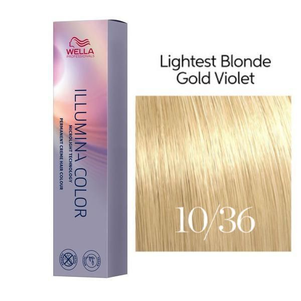 Wella Professionals Перманентна боя - Wella Professionals Illumina Color нюанс 10/36 светло русо златисто виолетово