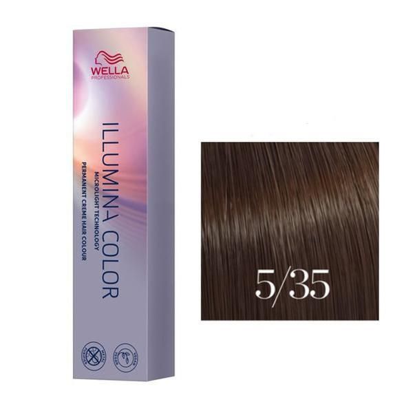 Wella Professionals Перманентна боя - Wella Professionals Illumina Color нюанс 5/35 махагонено светло златисто кестеняво