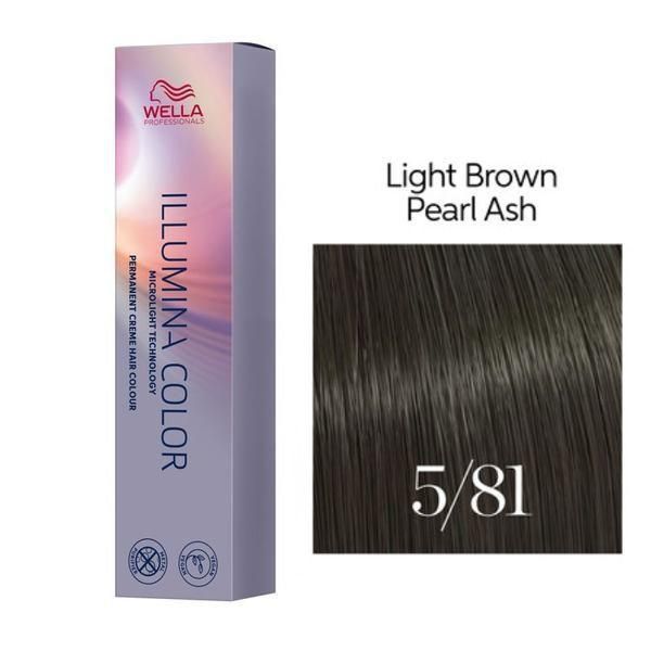 Wella Professionals Перманентна боя - Wella Professionals Illumina Color нюанс 5/81 светъл кестен пепелно синьо