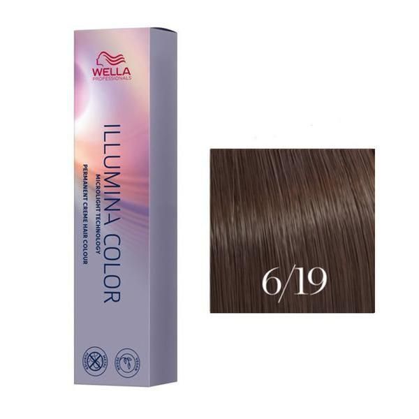 Wella Professionals Перманентна боя - Wella Professionals Illumina Color нюанс 6/19 тъмно русо перлено сиво