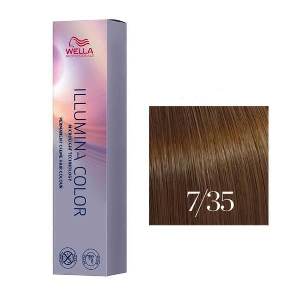 Wella Professionals Перманентна боя - Wella Professionals Illumina Color нюанс 7/35 средно русо златист махагон