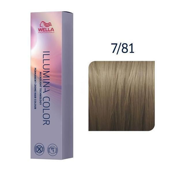 Wella Professionals Перманентна боя - Wella Professionals Illumina Color нюанс 7/81 средно русо пепелно синьо