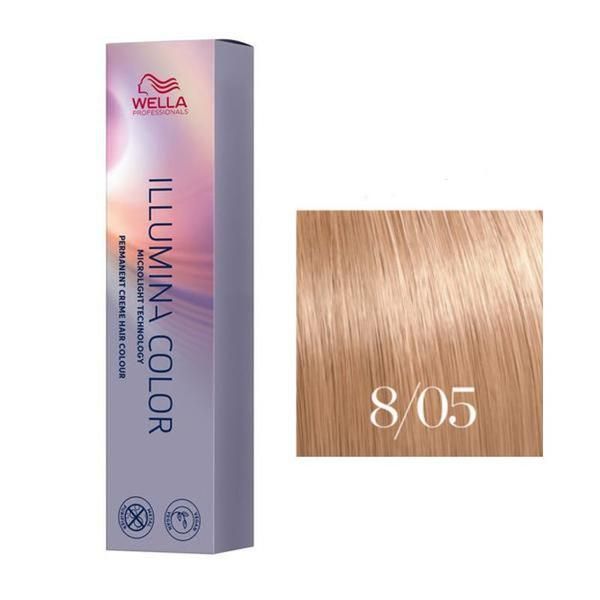 Wella Professionals Перманентна боя - Wella Professionals Illumina Color нюанс 8/05 светло русо естествен махагон