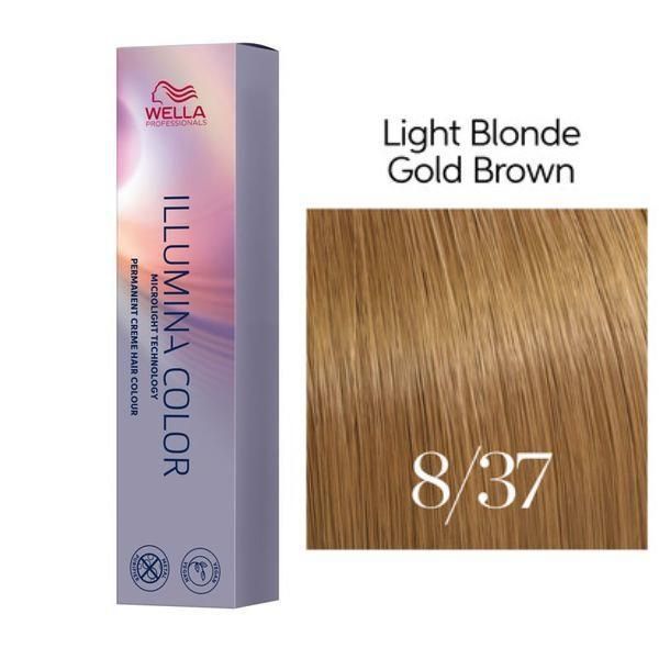 Wella Professionals Перманентна боя - Wella Professionals Illumina Color нюанс 8/37 светло русо златисто кестеняво