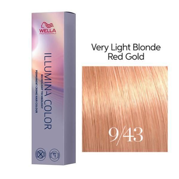 Wella Professionals Перманентна боя - Wella Professionals Illumina Color нюанс 9/43 ярко златисто русо