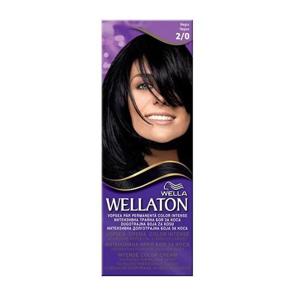 Wellaton Перманентна боя - Wella Wellaton Intense Color Cream, нюанс 2/0 черно