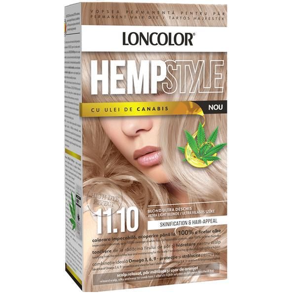 Loncolor Перманентна боя за коса Loncolor Expert HempStyle, нюанс 11.10 ултра лека руса