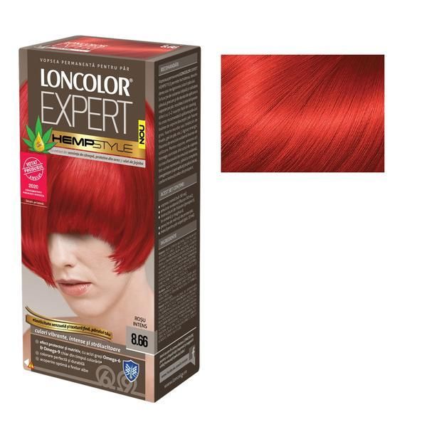 Loncolor Перманентна боя за коса Loncolor Expert HempStyle, нюанс 8.66 интензивно червено