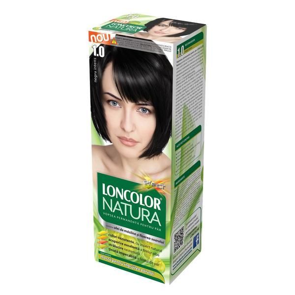 Loncolor Перманентна боя за коса Loncolor Natura, нюанс 1.0 интензивно черно