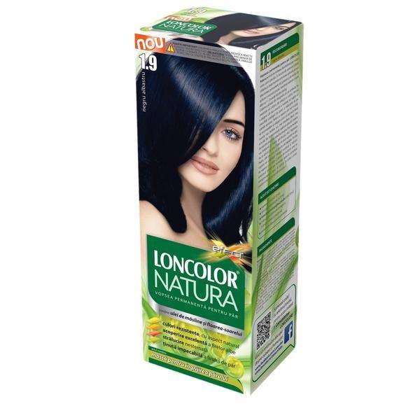 Loncolor Перманентна боя за коса Loncolor Natura, нюанс 1.9 черно синьо