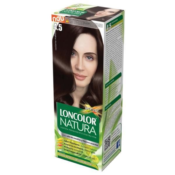 Loncolor Перманентна боя за коса Loncolor Natura, нюанс 4,5 кестен махагон