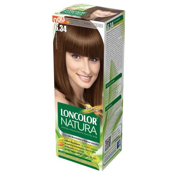 Loncolor Перманентна боя за коса Loncolor Natura, нюанс 6.34 кестен лешник