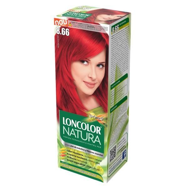 Loncolor Перманентна боя за коса Loncolor Natura, нюанс 8.66 коралово червено