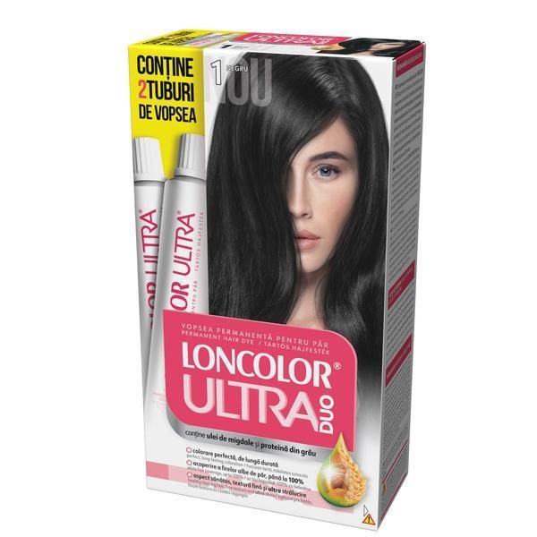 Loncolor Перманентна боя за коса Loncolor Ultra Max, нюанс 1 черно
