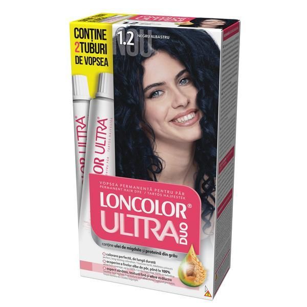 Loncolor Перманентна боя за коса Loncolor Ultra Max, нюанс 1.2 черно синьо