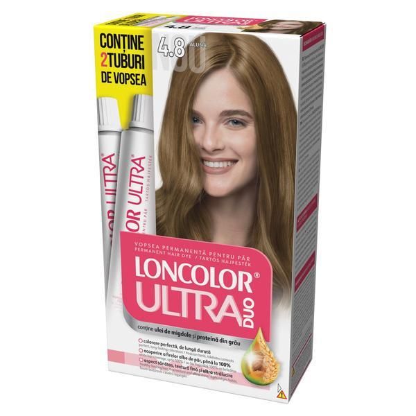 Loncolor Перманентна боя за коса Loncolor Ultra Max, нюанс 4.8 лешник