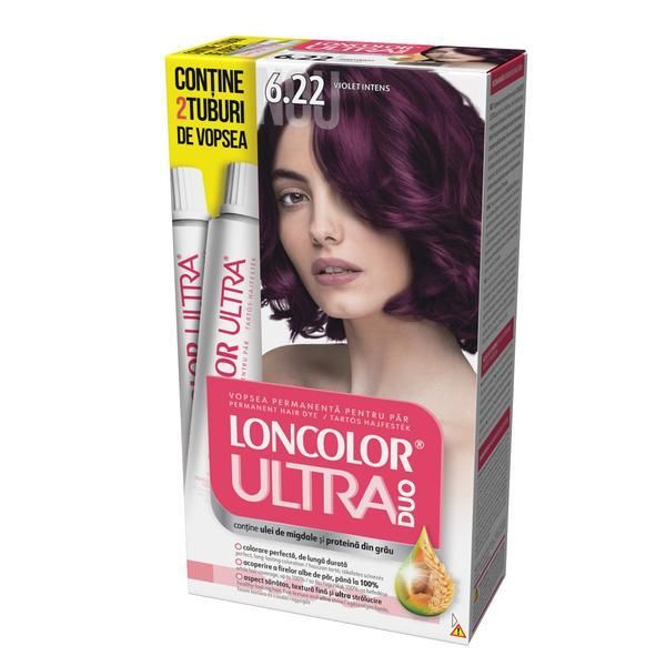 Loncolor Перманентна боя за коса Loncolor Ultra Max, нюанс 6.22 интензивно лилаво