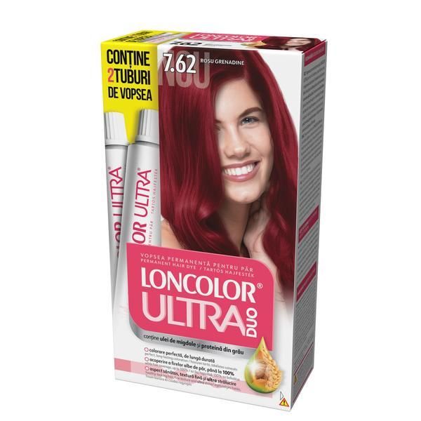 Loncolor Перманентна боя за коса Loncolor Ultra Max, нюанс 7,62 червен гренадин