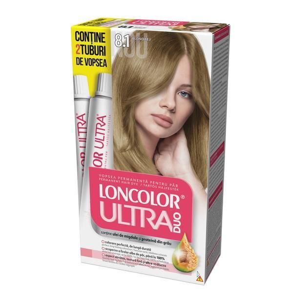 Loncolor Перманентна боя за коса Loncolor Ultra Max, нюанс 8.1 бежово блондинка