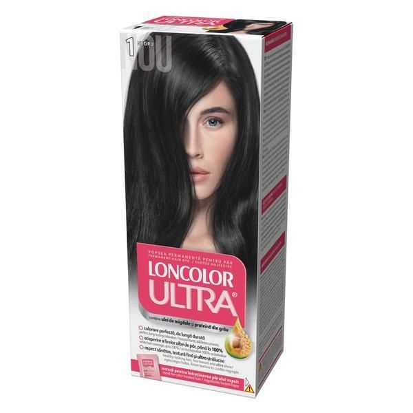 Loncolor Перманентна боя за коса, Loncolor Ultra нюанс 1 черно