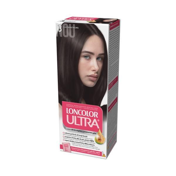 Loncolor Перманентна боя за коса, Loncolor Ultra нюанс 3 тъмен кестен