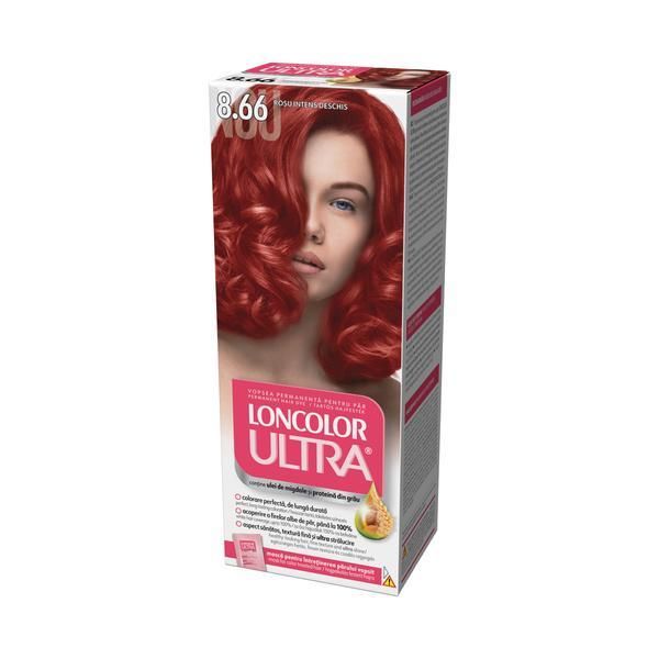 Loncolor Перманентна боя за коса, Loncolor Ultra нюанс 8.66 интензивно светлочервено