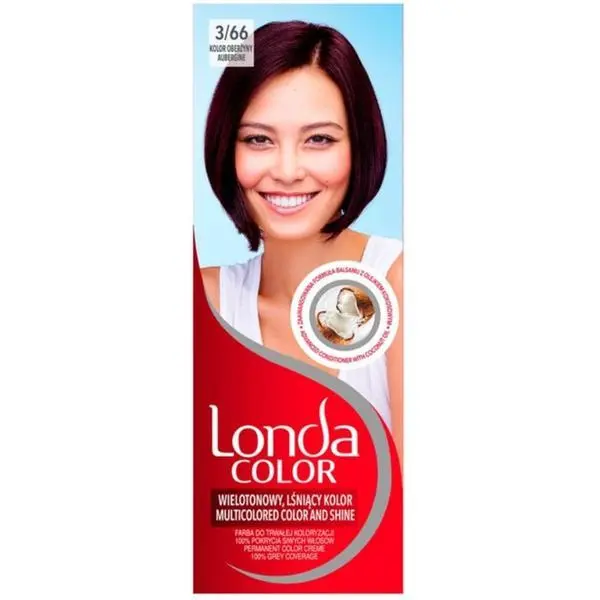 Londa Color Перманентна боя за коса - Londa Color Multicolored Color and Shine, нюанс № 3/66 Патладжан, 1 бр