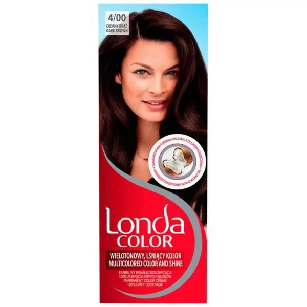 Londa Color Перманентна боя за коса - Londa Color Multicolored Color and Shine, нюанс № 4/00 Тъмно кафяво, 1 бр