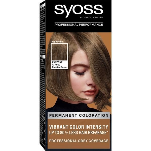 Syoss Перманентна боя за коса Pantone - Syoss Professional Performance Permanent Coloring, вдъхновена от Pantone 18-1658, нюанс 6_66 Roasted Pecan
