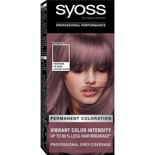 Syoss Перманентна боя за коса Pantone - Syoss Professional Performance Permanent Coloring, вдъхновена от Pantone 18-1658, нюанс 8_23 Lavender Crystal