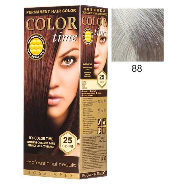 Rosa Impex Перманентна боя за коса Rosa Impex Color Time, нюанс 88 Silver Blonde
