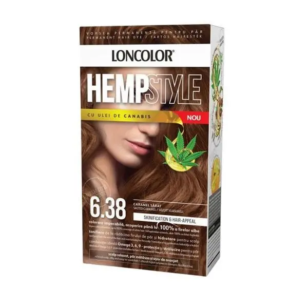 Loncolor Перманентна боя за коса с амоняк - Loncolor HempStyle, нюанс 6.38 Солен карамел, 1 опаковка