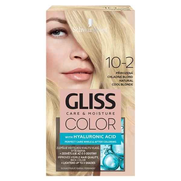 Gliss Color Перманентна боя за коса с хиалуронова киселина -Schwarzkopf Gliss Color, нюанс 10-2 Natural Cool Blonde