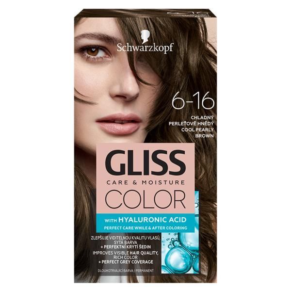 Gliss Color Перманентна боя за коса с хиалуронова киселина -Schwarzkopf Gliss Color, нюанс 6-16 Cool Pearly Brown