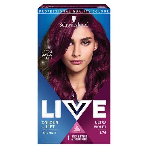 Live Перманентна боя за коса - Schwarzkopf Live Color +Lift Permanent, нюанс L76 Ultra Violet