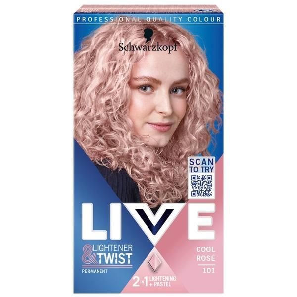 Live Перманентна боя за коса - Schwarzkopf Live Color Lighter + Twist Permanent 2 in 1 Lightener + Pastel, нюанс 101 Cool Ros