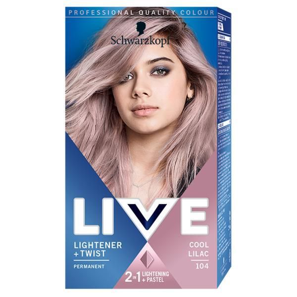 Live Перманентна боя за коса - Schwarzkopf Live Color Lighter + Twist Permanent 2 in 1 Lightener + Pastel, нюанс 104 Cool Lilac