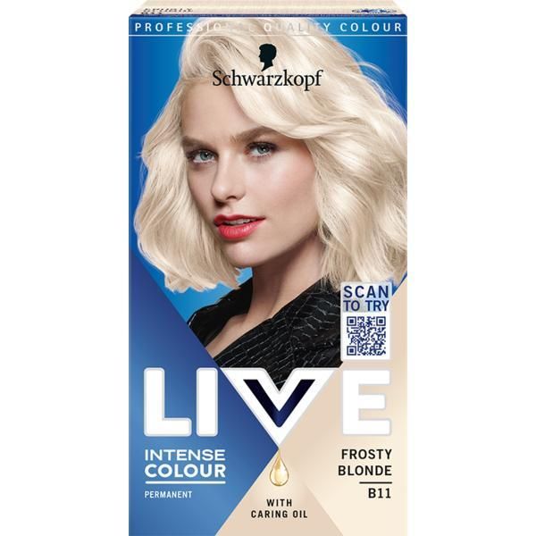 Live Перманентна боя за коса - Schwarzkopf Live Intense Color Permanent, нюанс B11 Frosty Blond