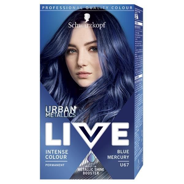 Live Перманентна боя за коса - Schwarzkopf Live Urban Metallics Intense Color, нюанс U67 Blue Mercury