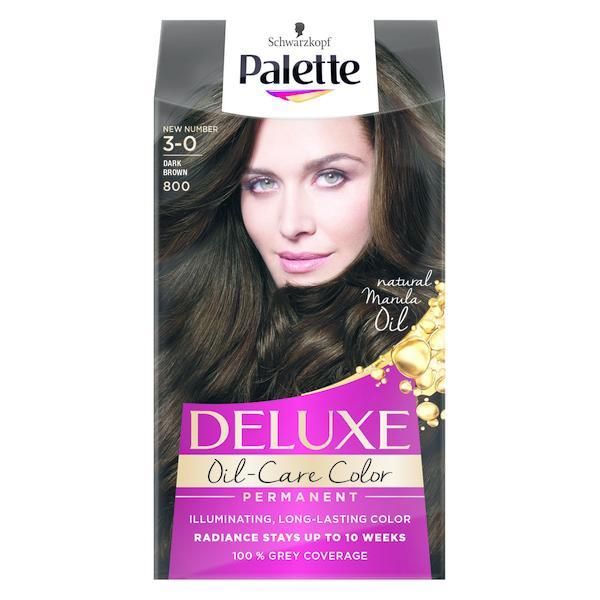 Palette Перманентна боя за коса-Schwarzkopf Palette Deluxe Color, нюанс 3-0 (800) Dark Brown