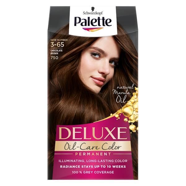 Palette Перманентна боя за коса-Schwarzkopf Palette Deluxe Color, нюанс 3-65 (750) Chocolate Brown