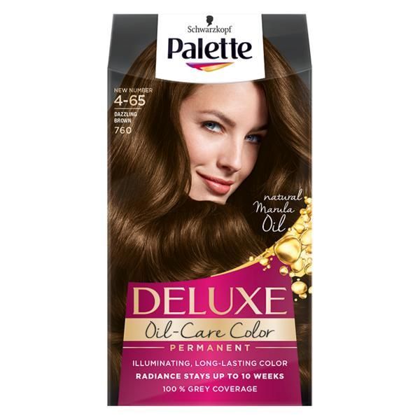 Palette Перманентна боя за коса-Schwarzkopf Palette Deluxe Color, нюанс 4-65 (760) Dazzling Brown