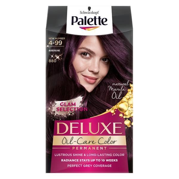Palette Перманентна боя за коса-Schwarzkopf Palette Deluxe Color, нюанс 4-99 (880) Патладжан