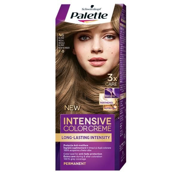 Palette Перманентна боя за коса-Schwarzkopf Palette Deluxe Color, нюанс 7-0 (N6) средно русо