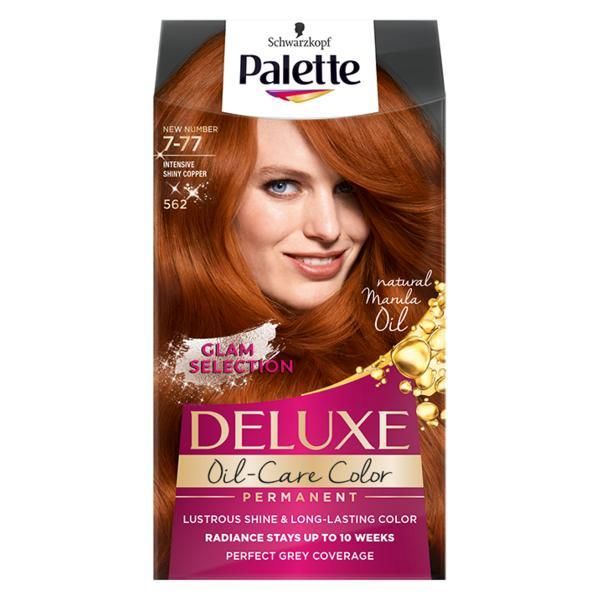 Palette Перманентна боя за коса-Schwarzkopf Palette Deluxe Color, нюанс 7-77 (562) Интензивна мед